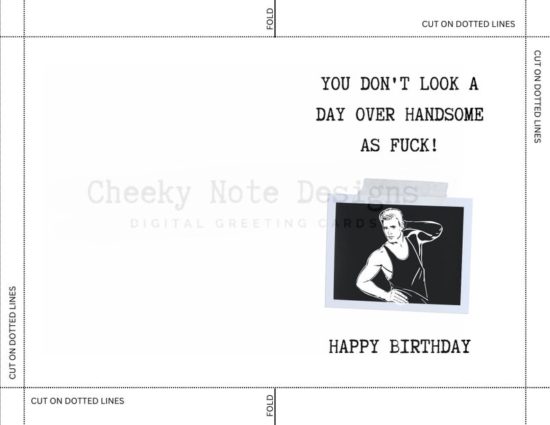 Funny Printable Birthday Card for Him, Printable Birthday Day Card ...