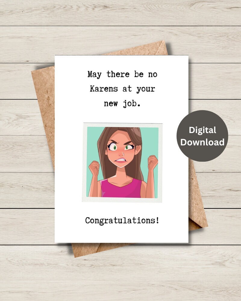 Printable New Job, Printable New Job Card Funny, Digital New Job Card ...