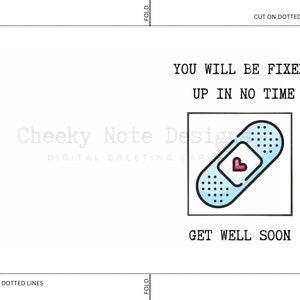 Printable Get Well Card, Printable Get Well Card Funny, Digital Get ...