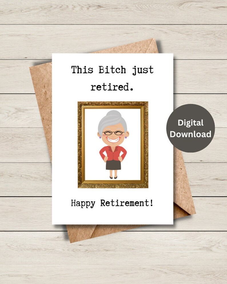 Printable Retirement Card, Printable Retirement Card Funny, Digital