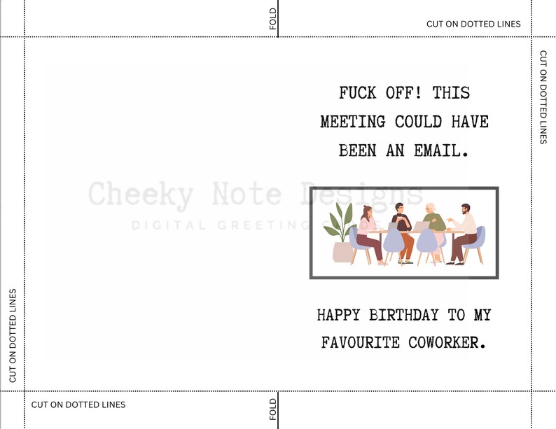 Printable Birthday Card Coworker, Printable Birthday Day Card Funny ...