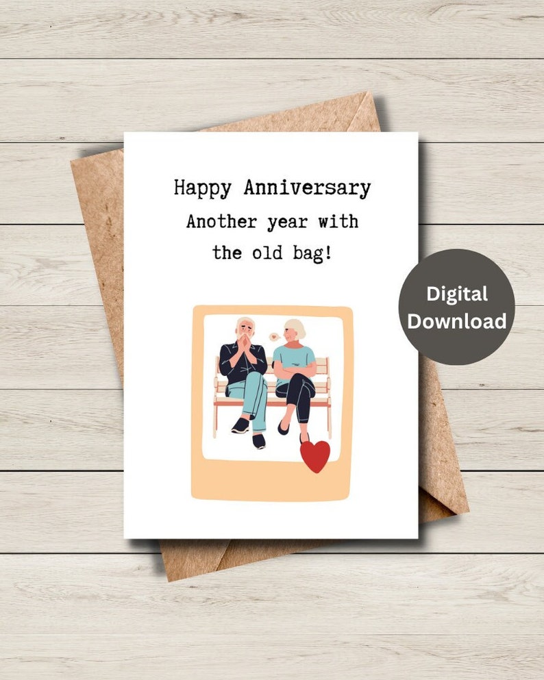 Printable Anniversary Card, Printable Anniversary Card Funny, Digital ...