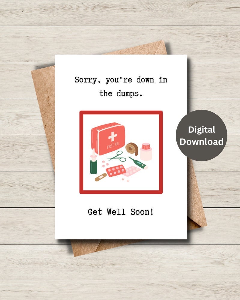 Printable Get Well Card, Printable Get Well Card Funny, Digital Get ...