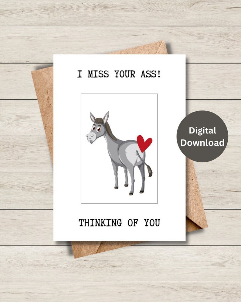 Printable Miss You Card Printable Missing You Card Funny Digital Printable Miss You Card Printable Missing You Card Funny Digital