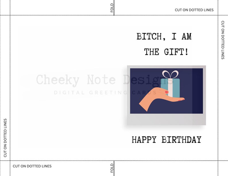 Funny Printable Birthday Card, Printable Birthday Day Card for Her ...