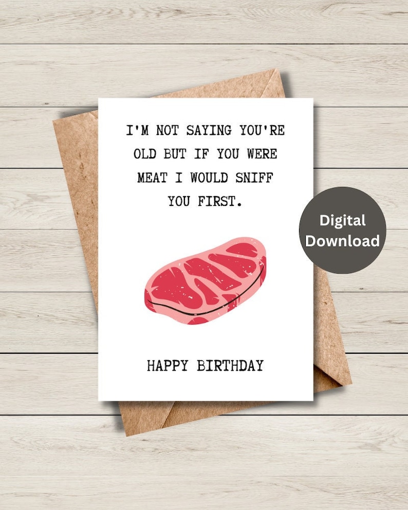 Funny Printable Birthday Card, Printable Birthday Day Card Funny ...