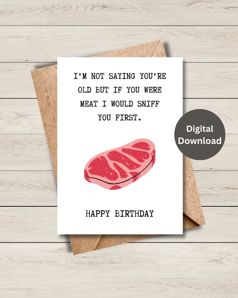 Funny Printable Birthday Card, Printable Birthday Day Card Funny ...