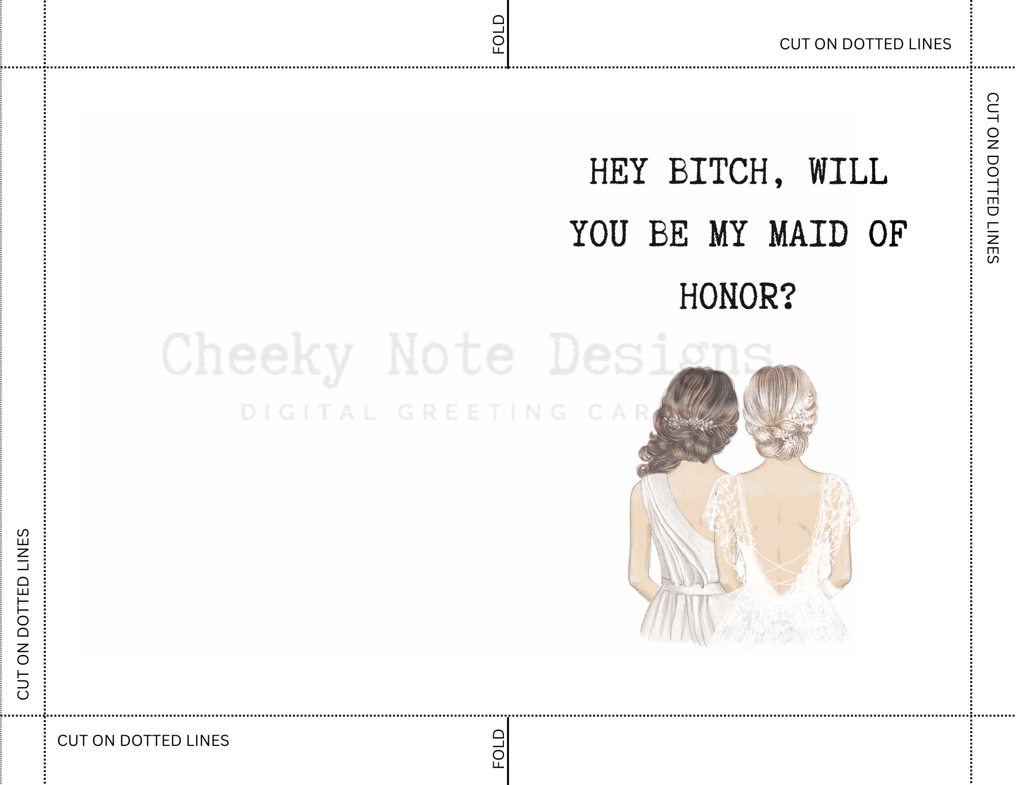 Printable Maid of Honor Card, Printable Maid of Honor Card Funny ...