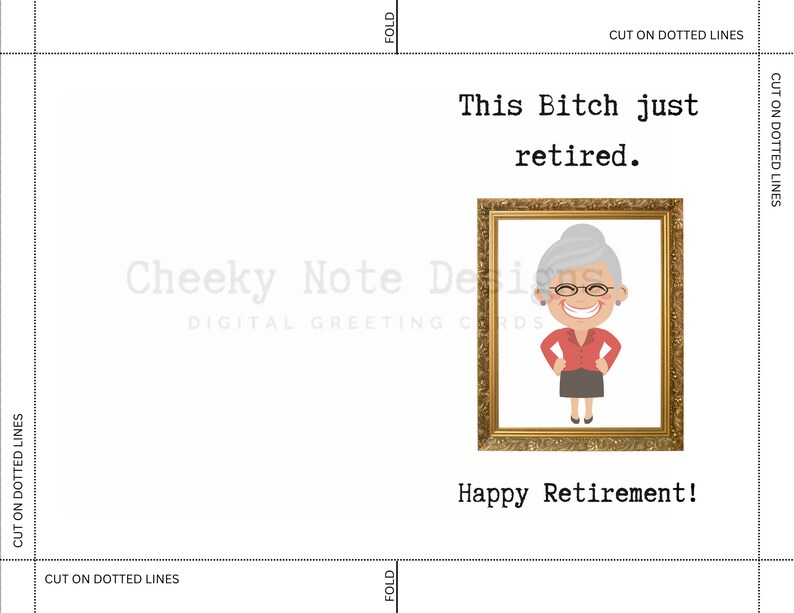 Printable Retirement Card, Printable Retirement Card Funny, Digital