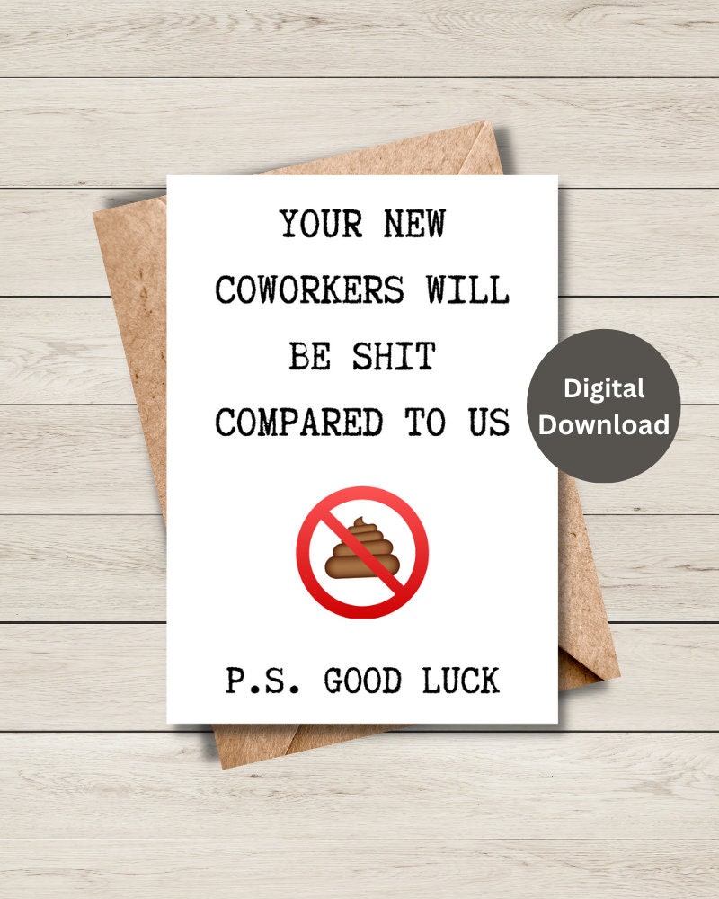 Printable New Job Card From Coworkers, Printable New Job Card Funny, Digital New Job Card, 5x7 ...