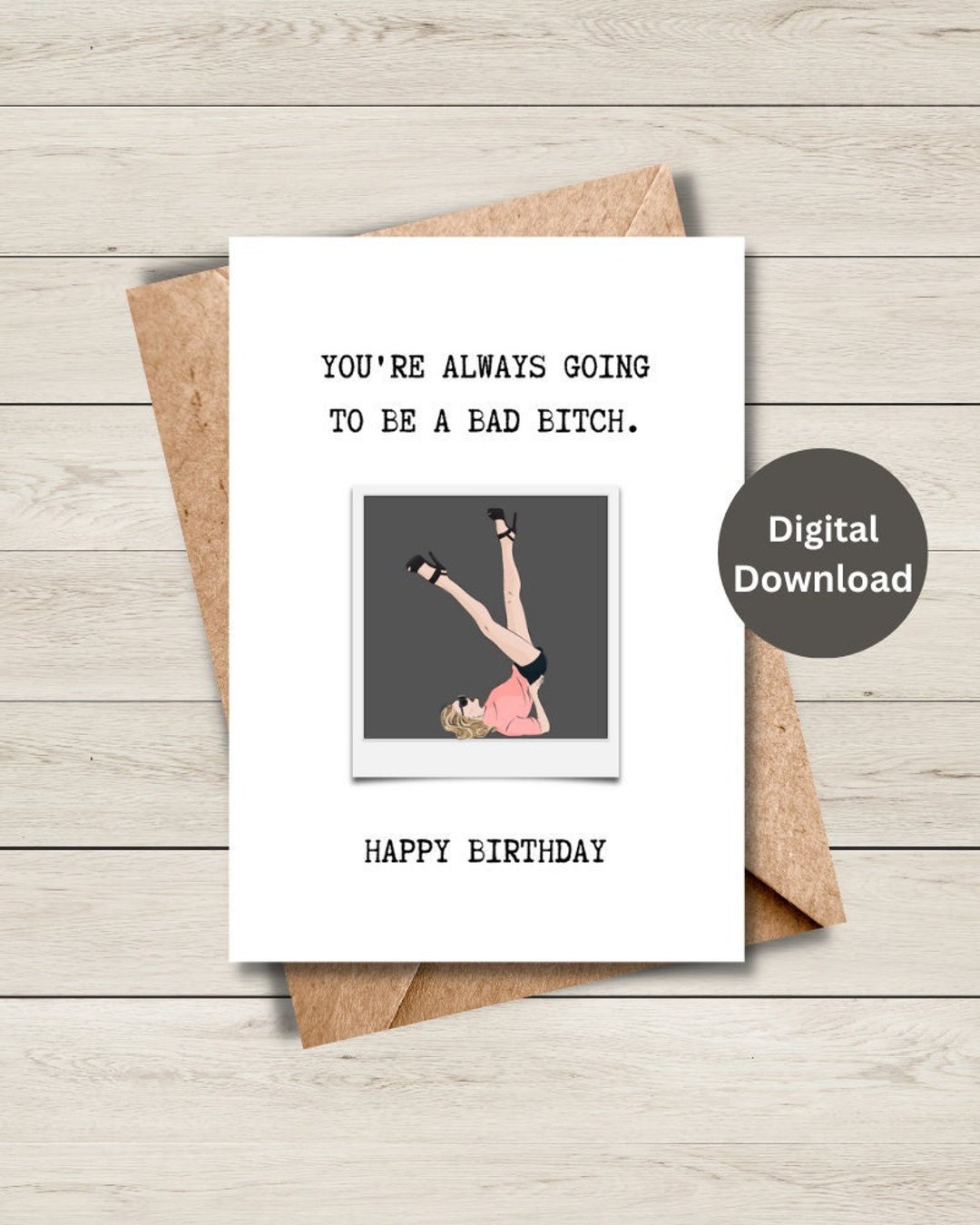 Funny Printable Birthday Card, Printable Birthday Day Card for Her ...