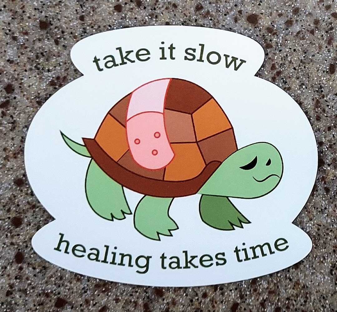 Slow Turtle Labels Take It Slow Turtle Sticker - Etsy
