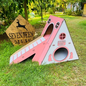 Modern Cat House, Bungalow Cat House, Indoor Cat Castle, Cat Furniture, Extra Large Cat House, Cat Bed,