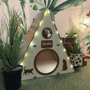 Modern Cat House, Indoor cat Castle, Cat Furniture, Extra Large Cat House, Cat Bed, Bungalow Cat House