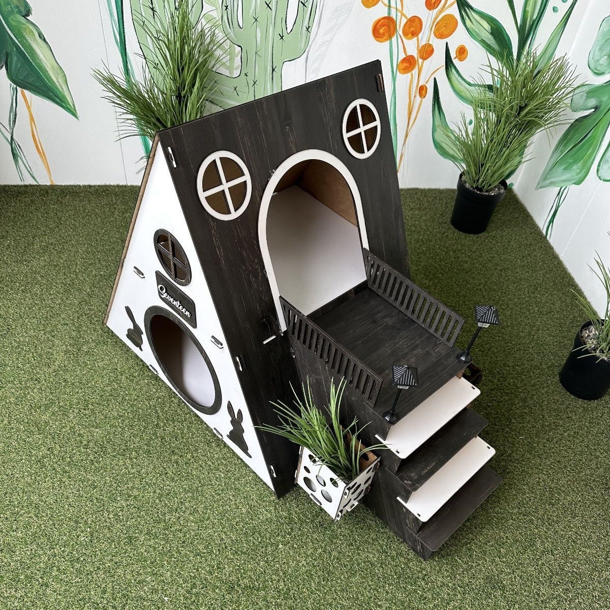 Extra Large Rabbit Housebungalow Rabbit Houseindoor Rabbit Etsy