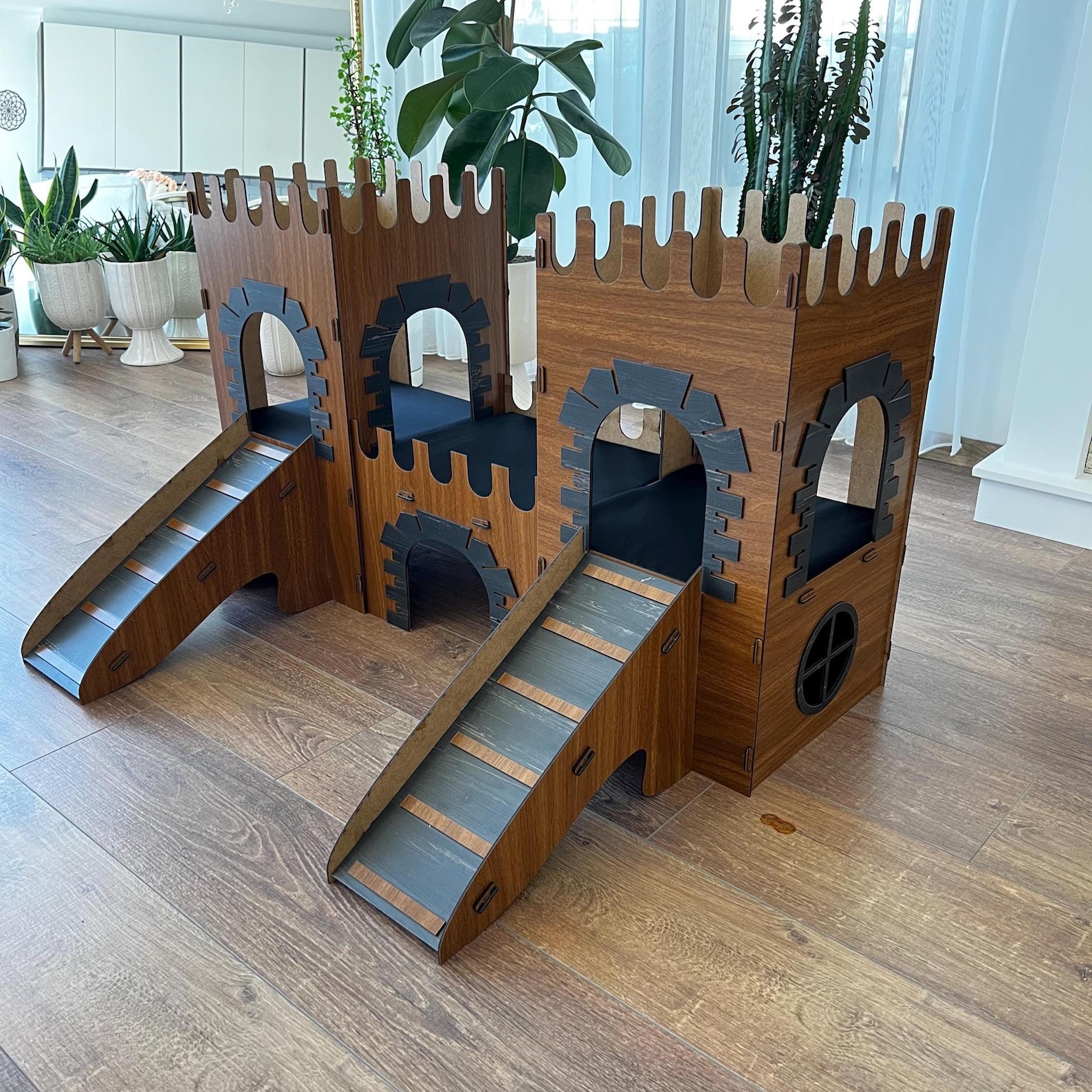 Reading Rabbit Castle Modern Wooden Rabbit Castle, Bunney House, Duplex Design - Etsy