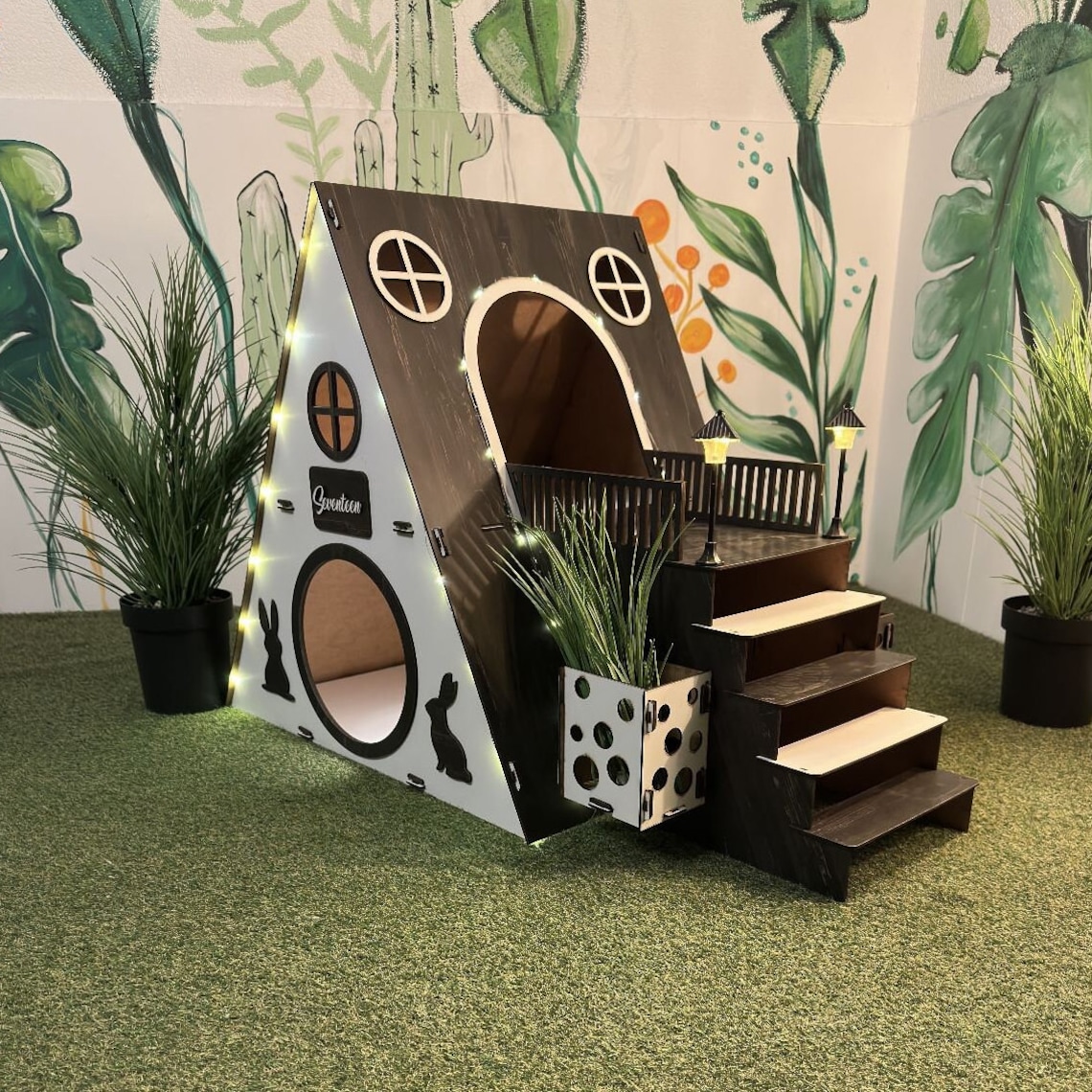 Extra Large Rabbit Housebungalow Rabbit Houseindoor Rabbit Etsy