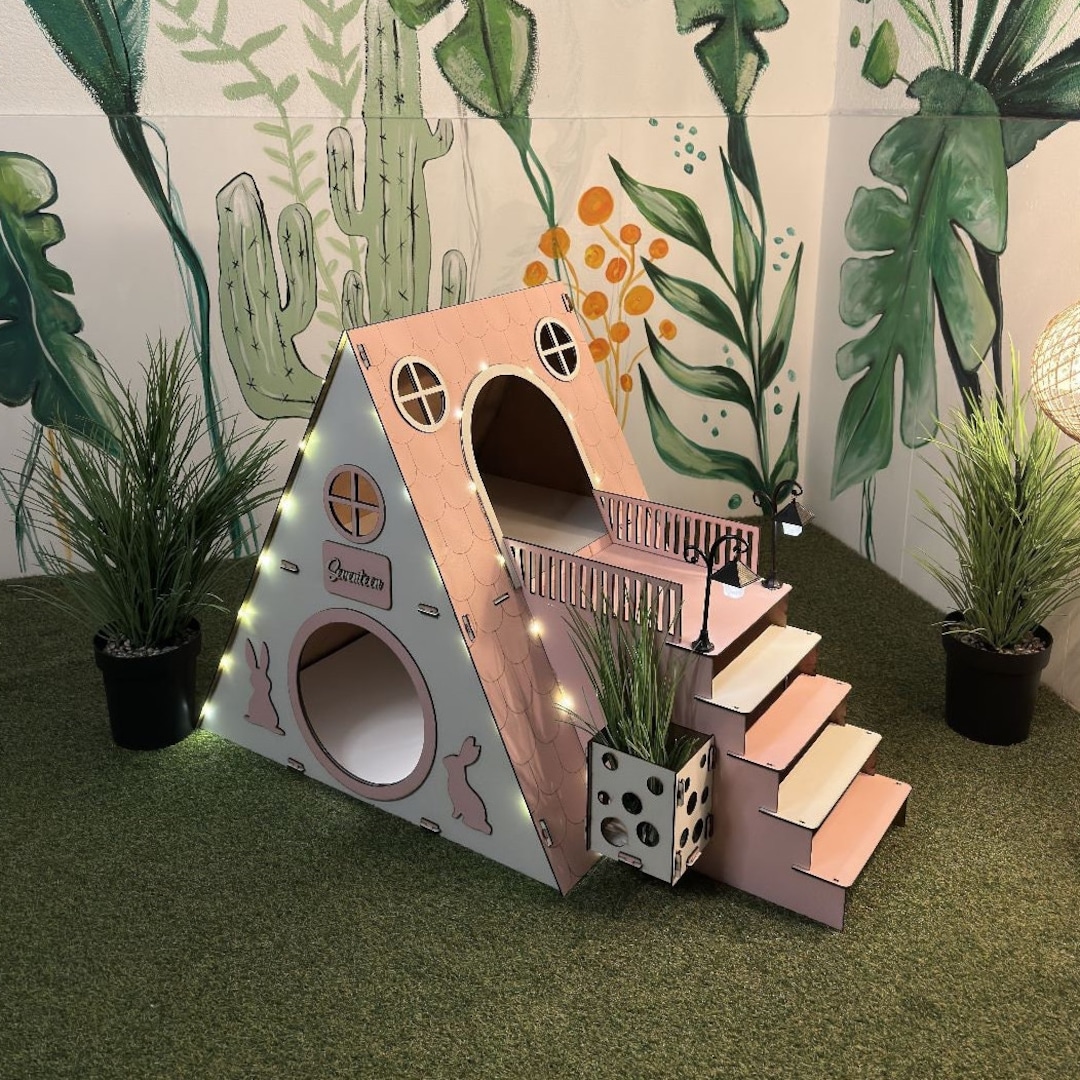 Bungalow Rabbit House,indoor Rabbit Castle, Rabbit Furniture, Extra
