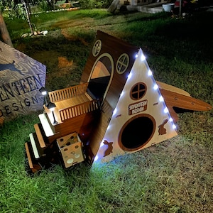 Bungalow Rabbit House,Indoor Rabbit Castle, Rabbit Furniture, Extra Large Rabbit House, Rabbit Bed,Modern Rabbit House,