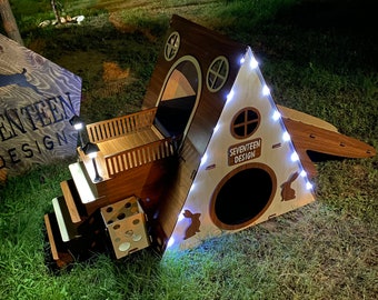 Modern Two-Story Rabbit House: Indoor Rabbit Castle Furniture