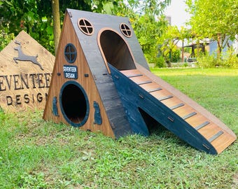 Modern Two-Story Cat House: Indoor Bungalow Cat Castle