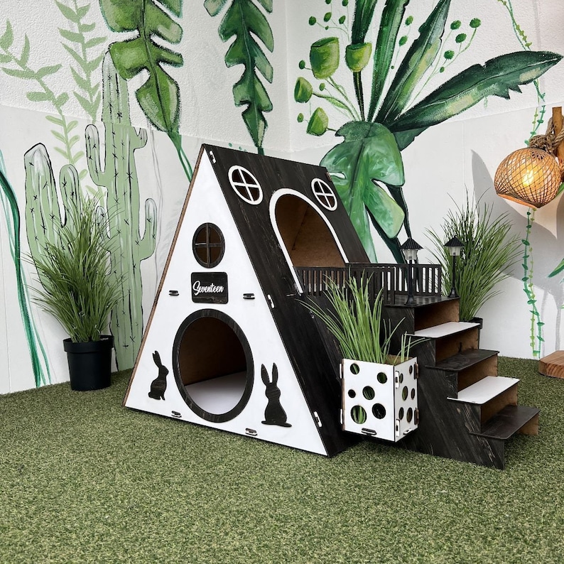 Extra Large Rabbit Housebungalow Rabbit Houseindoor Rabbit Etsy