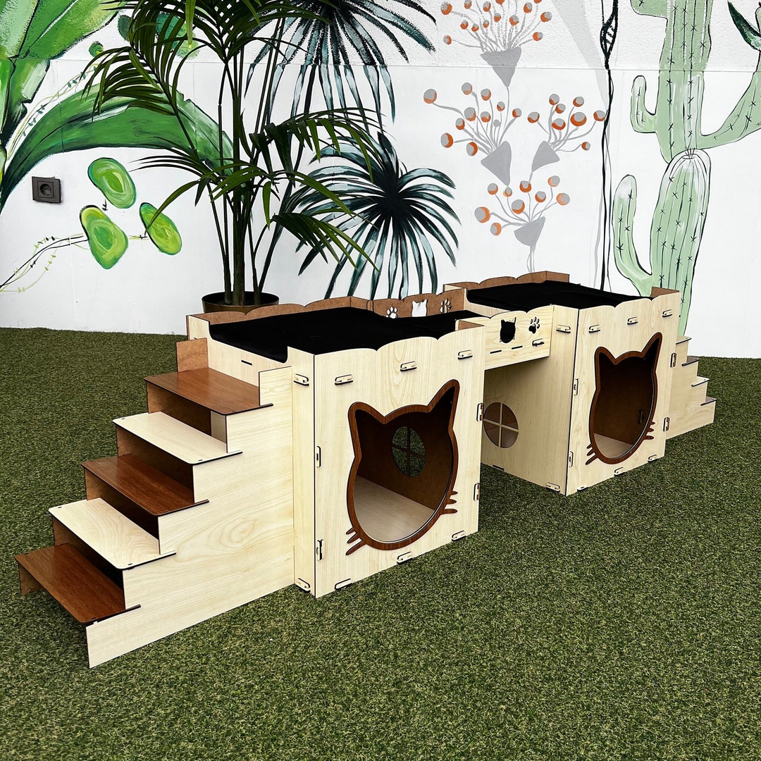 Modern Cat House, Wooden Cat Castle, Cat House, Cat Castle, Cat Bridge