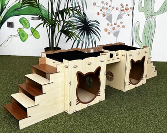 Modern Cat House, Wooden Cat Castle, Cat House, Cat Castle, Cat Bridge Castle, Big Cat House