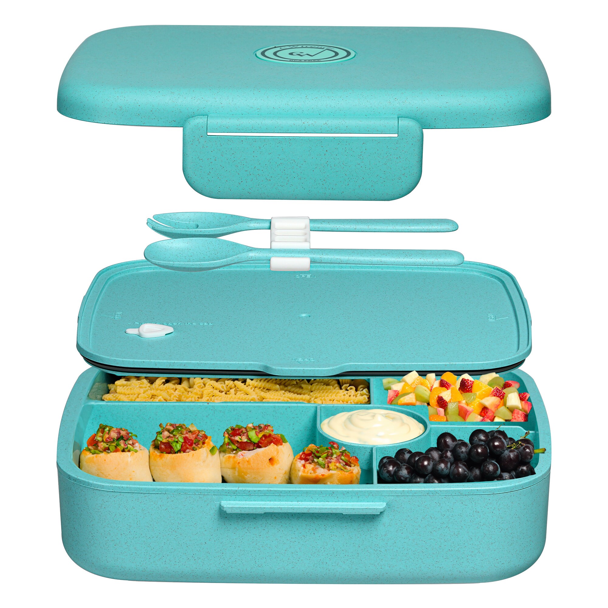 Bento Lunchbox Mit 4 Fächern – Auslaufsichere Mahlzeitenbox, Grün, Für Arbeit, Schule & Reisen