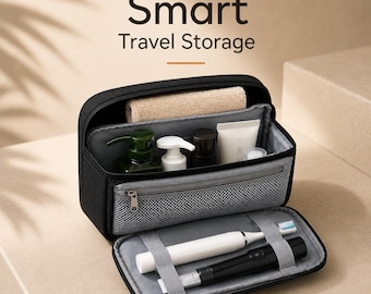 Water Resistant Toiletry Bag for Men and Women | Travel Wash Bag Organiser for Gym, Holiday & Business Travel