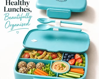 Bento Lunch Box for Kids Adults | 5 Compartment BPA-Free Meal Prep Container