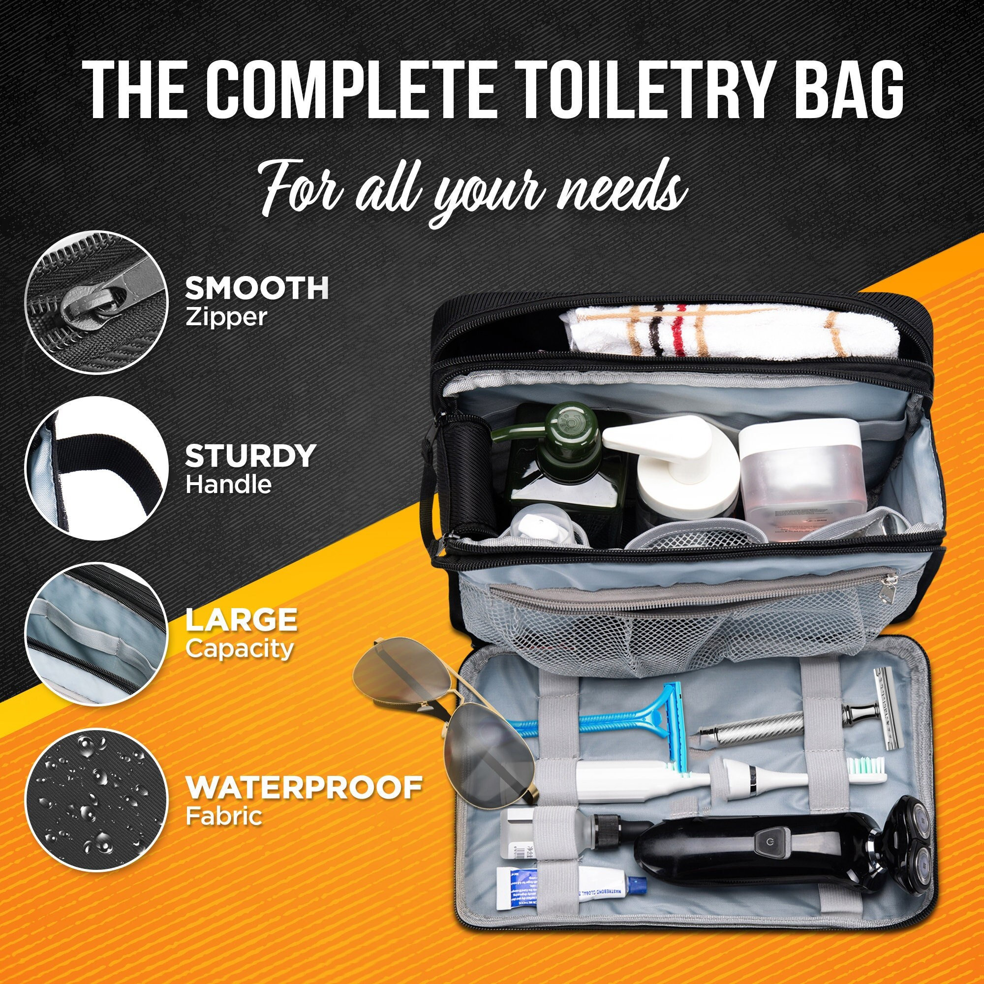 Large toiletry bag with compartments uk best sale