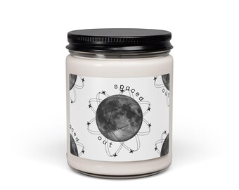 Spaced out Moon Pattern, Moon Phase Soy Candle, Astrology Gift for Her, Celestial Candle, Zodiac Home Decor, Spiritual Gift Candle