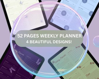 Weekly Planner Bundle, 4 Designs for GoodNotes Notability (Digital Download)