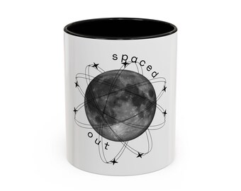 Spaced Out Planet Design Mug, Space Themed Coffee Mug