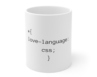Love-language: CSS; mug | Coder Programming Coffee Cup