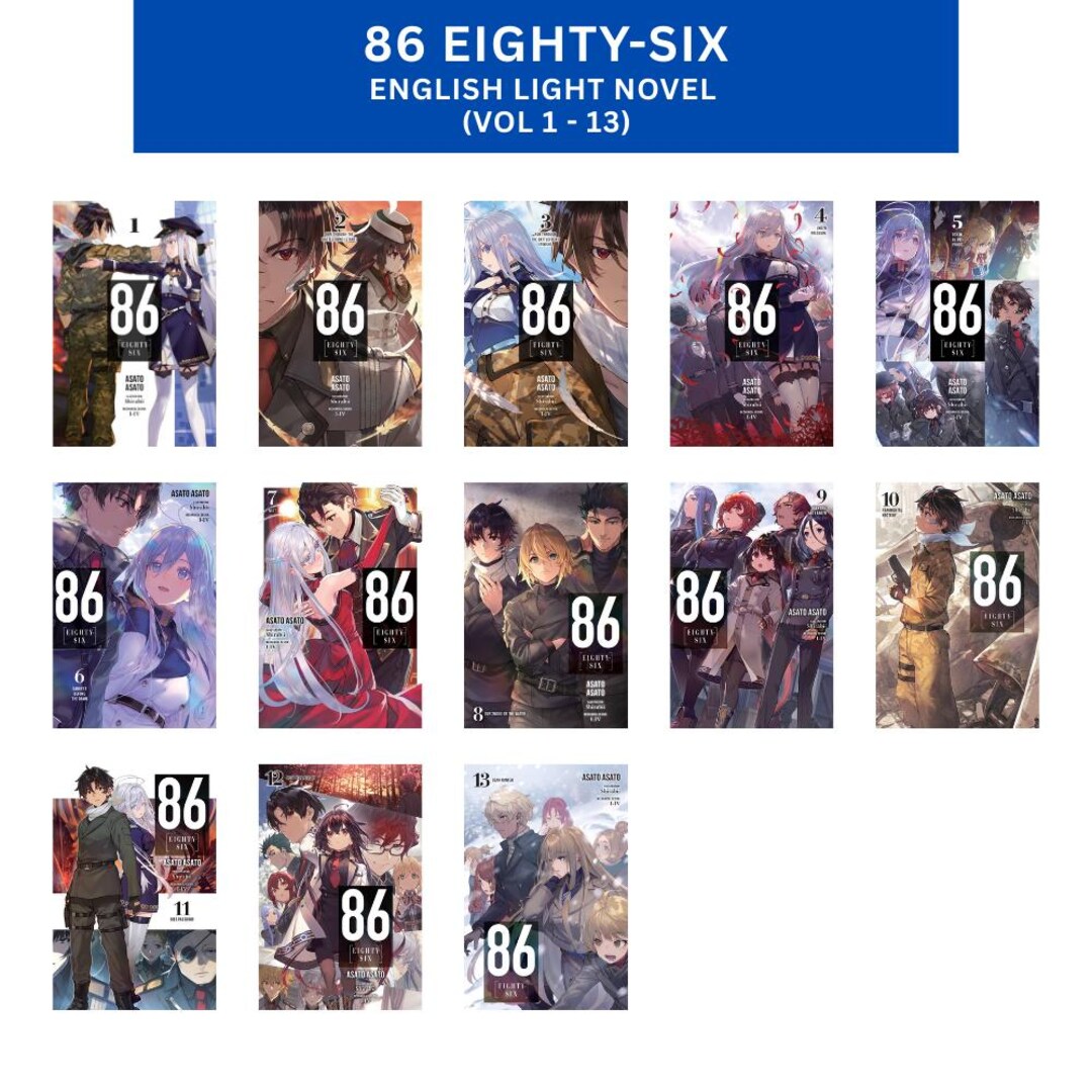86 Eighty-six Light Novel Book Set Volume 1-13 English Version