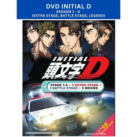 Initial D Anime DVD Seasons 1-6 With 3 Movie + 3 Extra Stage + 3