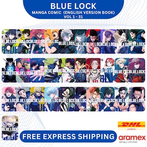 Blue Lock Manga Volume 1-31 Conjunto Completo Versão em Inglês Quadrinhos por Yusuke Nomura DHL EXPRESS