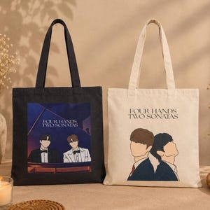 Four Hands Two Sonatas Tote Bag | Song Kang Lee Jun-young K-Drama Inspired, Kang Bi-o Choi Jeong-yo, Korean Drama Gift