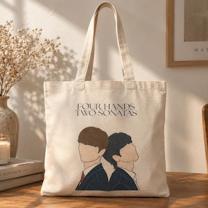 Four Hands Two Sonatas Tote Bag | Song Kang Lee Jun-young K-Drama Inspired, Kang Bi-o Choi Jeong-yo, Korean Drama Gift