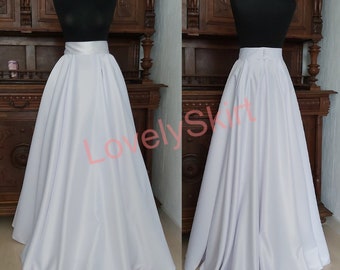 Wedding skirt with pockets and a separate belt , Wedding skirt without train, Long Wedding Skirt, Simple Satin Wedding Skirt,Bridal skirt