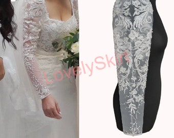 Detachable Lace Wedding Sleeves, Sleeves with puffy shoulder, Personalized Embroidered Sleeves, Removable Bridal Sleeves, wedding sleeves