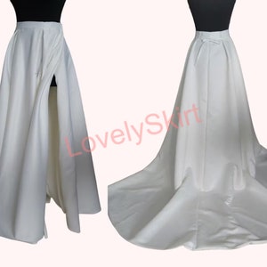 Long Wedding Skirt with Slit, Wedding Skirt with Pockets , Skirt with Train, Long Skirt with Pleats, Separate Skirt for Wedding, white skirt