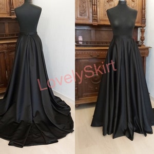 Black wedding skirt , Long black skirt ,floor length skirt , skirt with pockets ,black maxi skirt , gothic skirt , long black dress