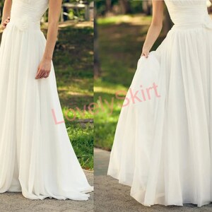 Wedding skirt seperates , chiffon skirt , Detachable bridal skirt  , Detachable bridal skirt , Long Wedding Skirt , Skirt different colors