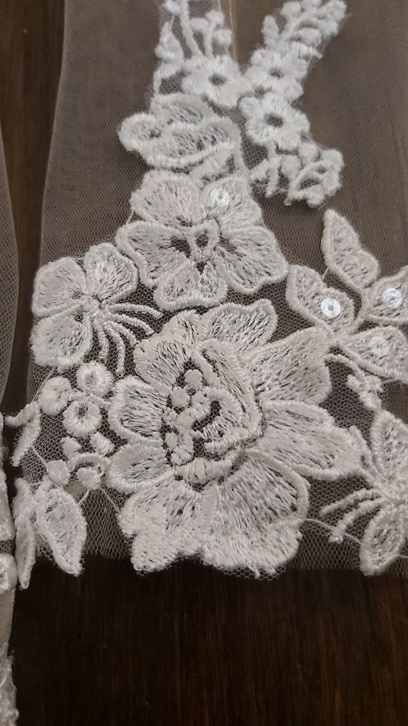 Wedding lace sleeves , bridal sleeves , Handmade detachable sleeves, long sleeves ,tulle sleeves ,wedding separates ,off shoulder sleeves image 6