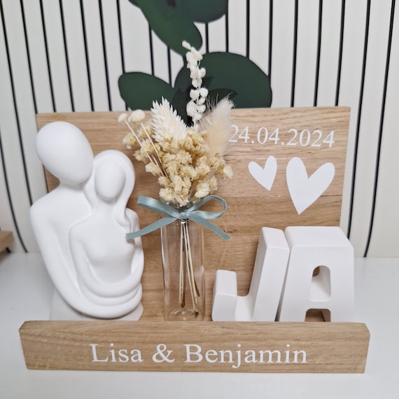 Cynlsum Hochzeitsgeschenk Für Paare – Personalisiertes Treibsand-Ornament, 26x10x26 Cm, Für Brautpaare