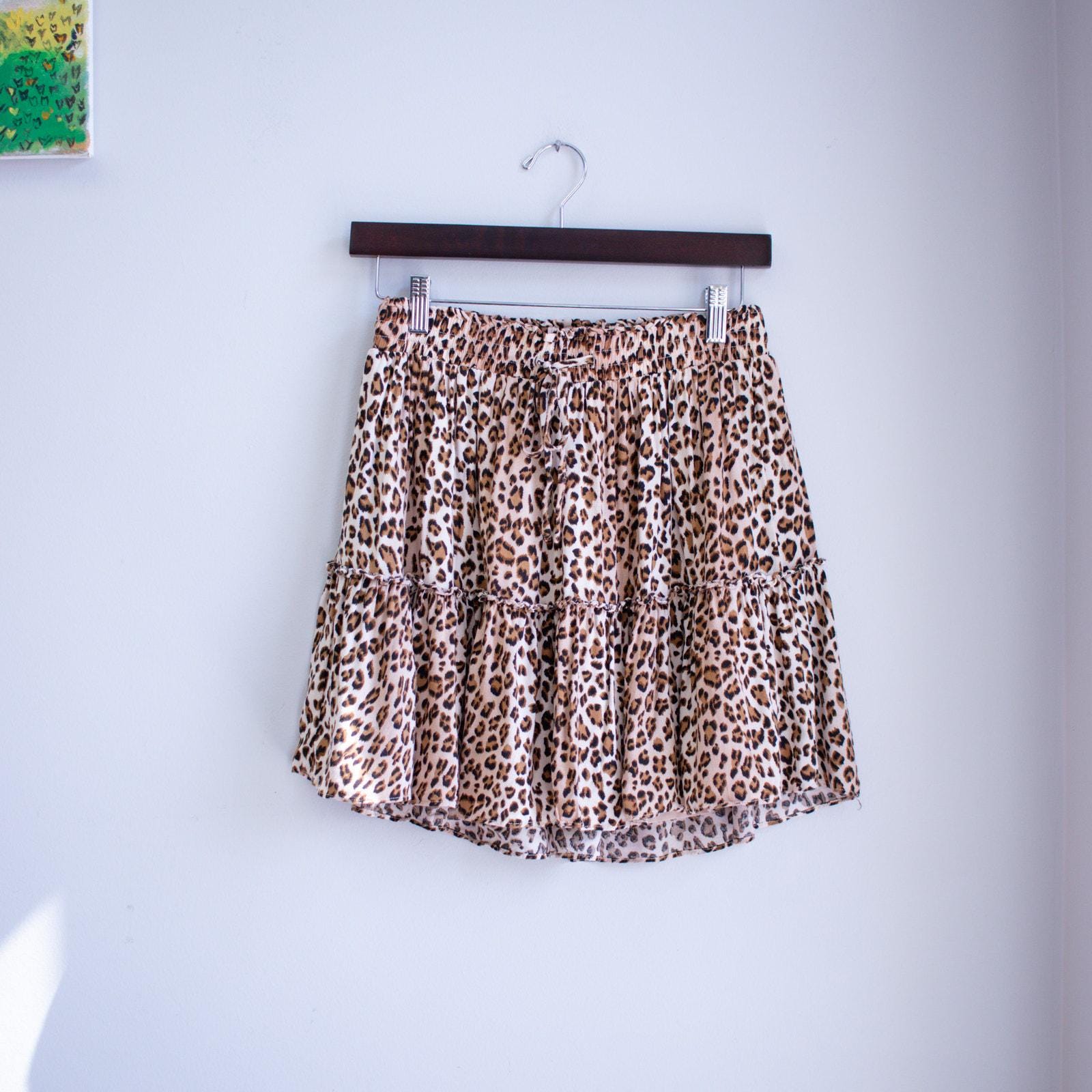 Animal print flared skirt hotsell