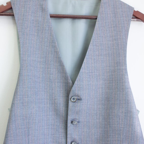 1970s Grey Vest Light Gray Suit Vest - image 3